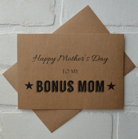 To my BONUS MOM | Happy Mother's Day greeting cards