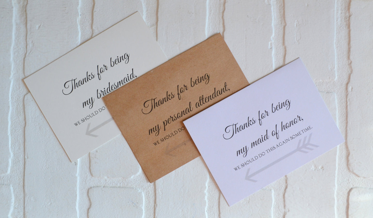 THANK YOU for being my bridesmaid wedding bridal party thank you cards
