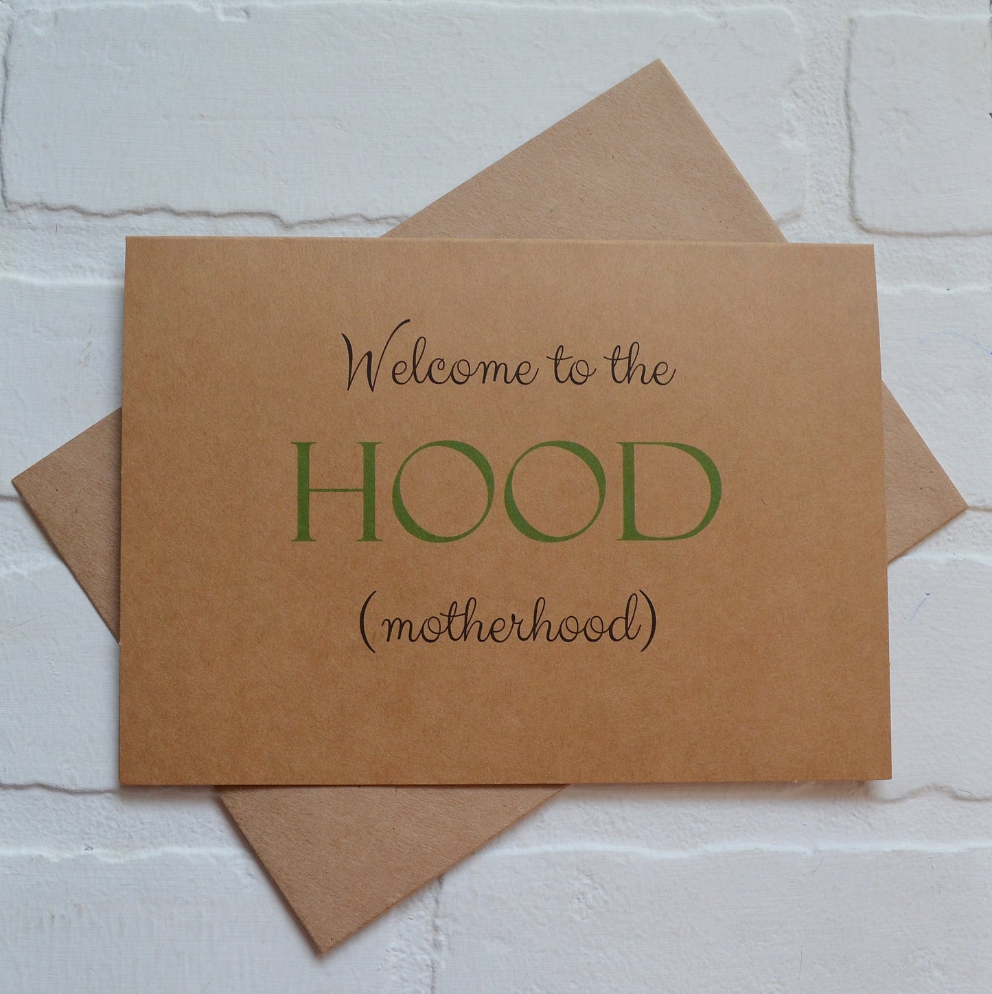 Welcome to the hood motherhood | new bay card | expecting parents