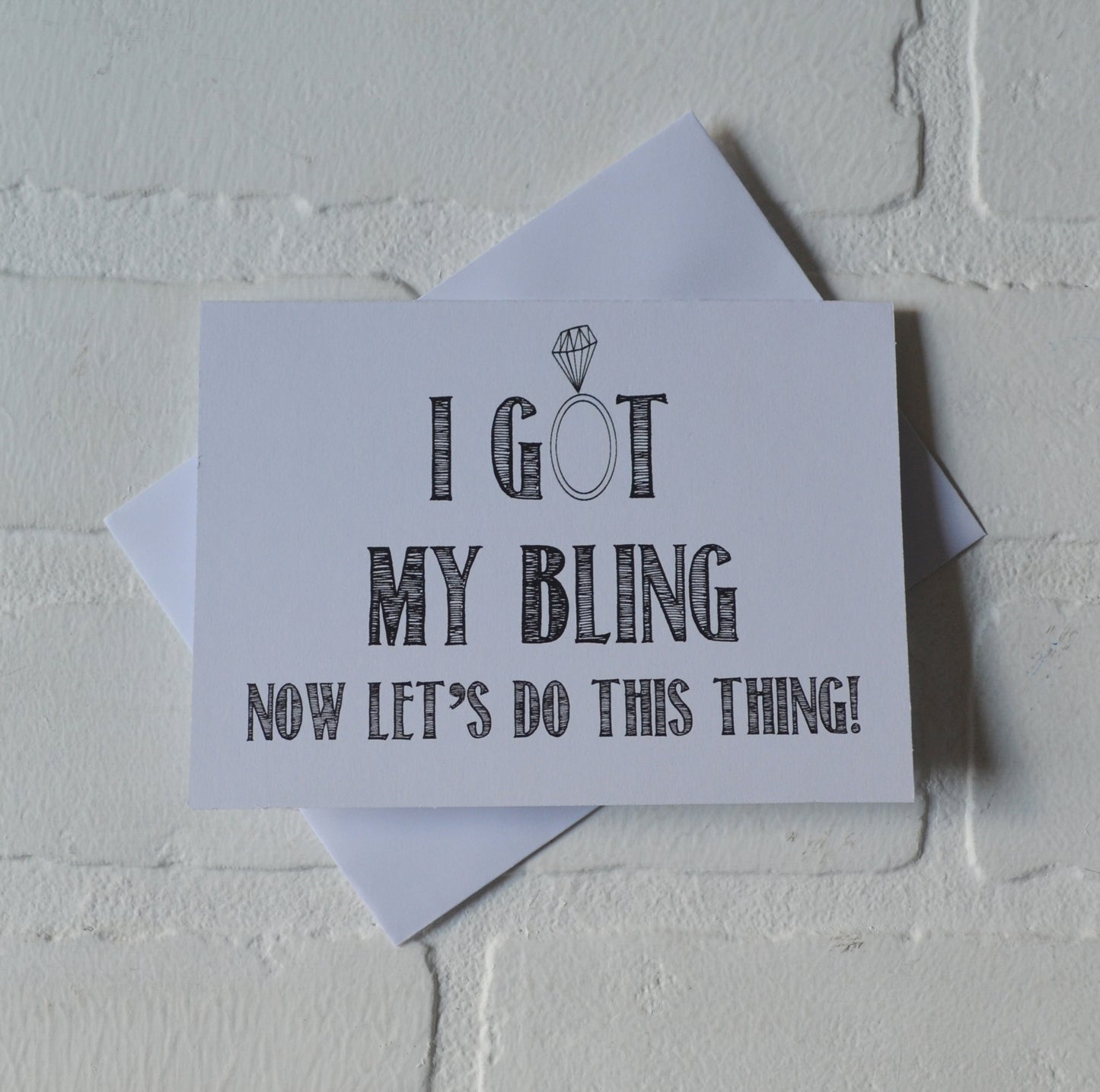 I got my bling lets do this thing bridesmaid proposal cards | wedding bridal party invite