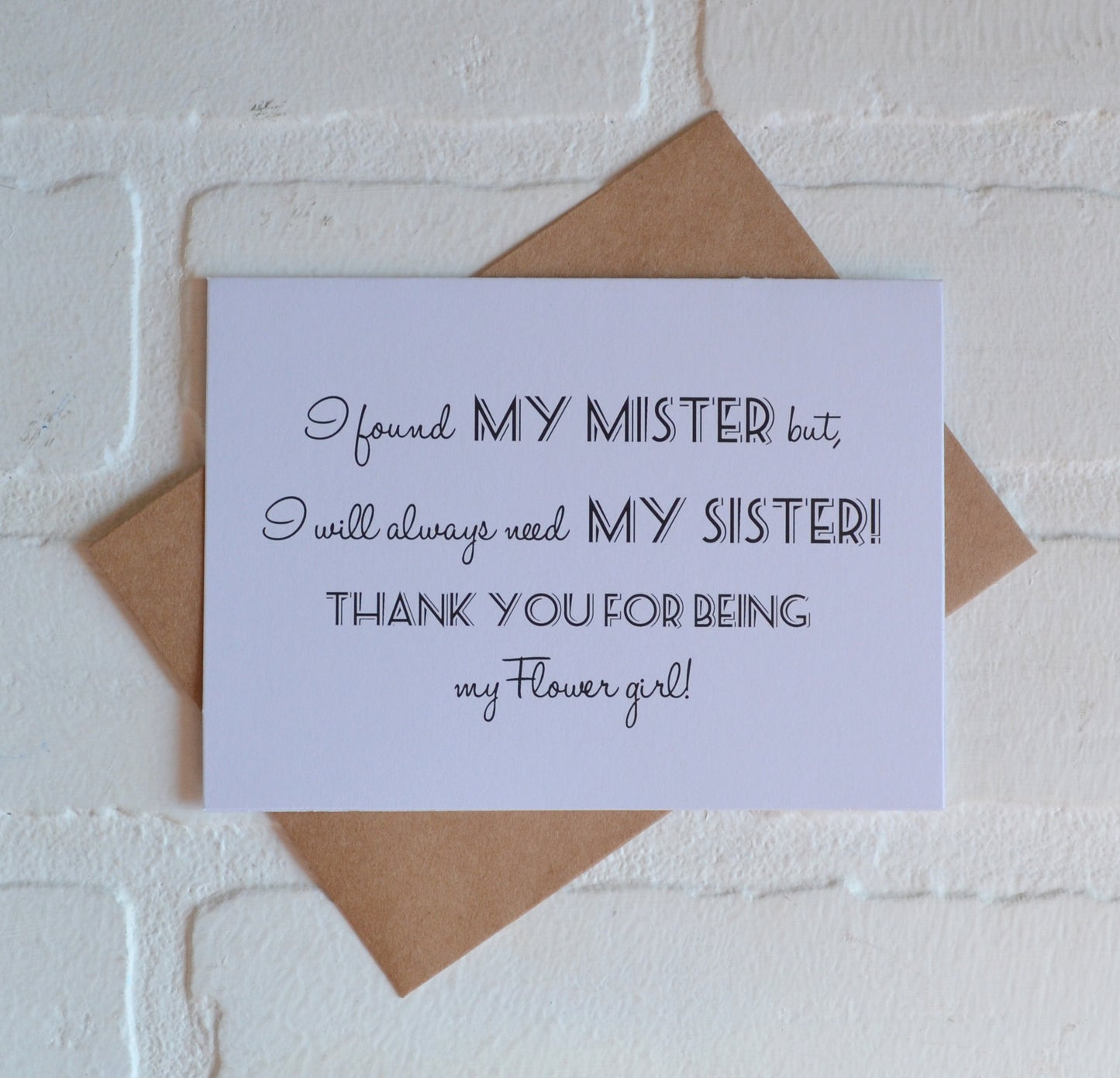 I found my mister thank you my sister wedding bridal party thank you cards
