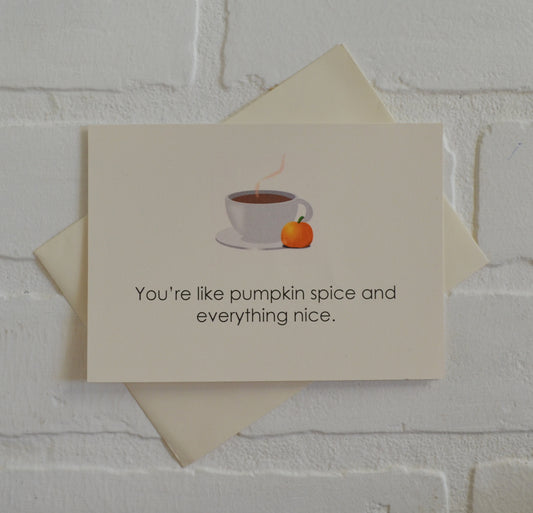 You are pumpkin spice and everything nice | Thanksgiving Greeting Cards