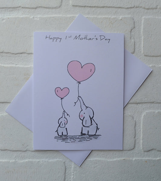 Woodland elephant animals | Happy Mother's Day greeting cards