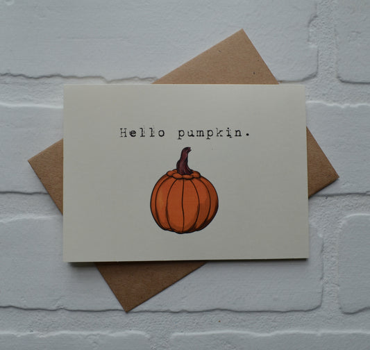 Hello pumpkin | Thanksgiving Fall Greeting Cards