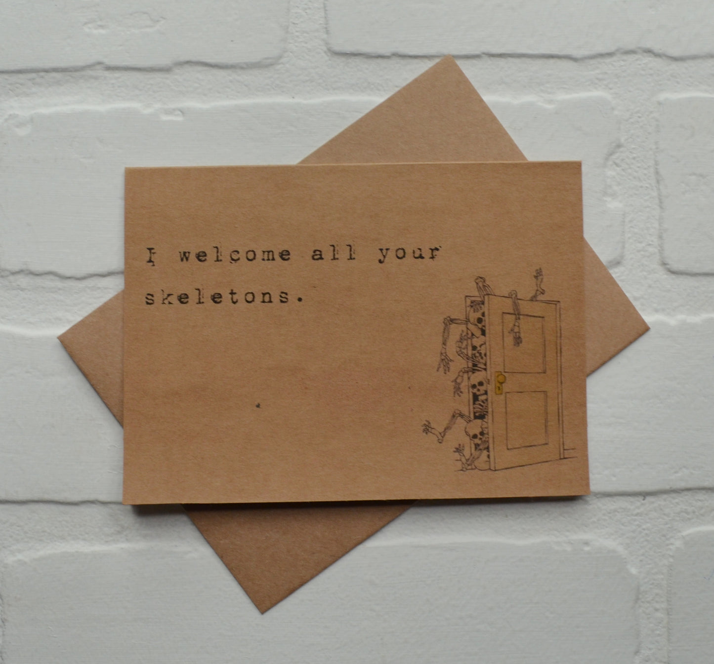 I welcome all your skeletons | Halloween Greeting Cards
