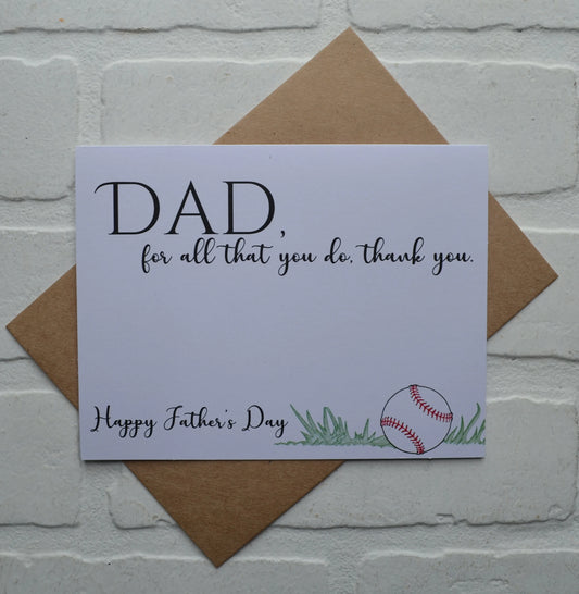 Baseball Dad | Happy Father's Day Greeting Cards