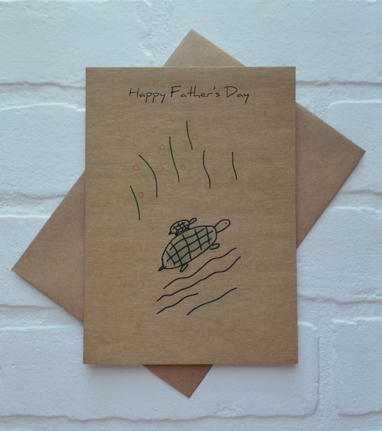 Watercolor Turtle Baby and Dad | Happy Father's Day Greeting Cards
