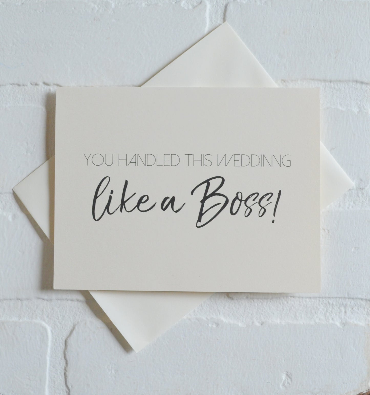 LIKE A BOSS wedding bridal party thank you cards