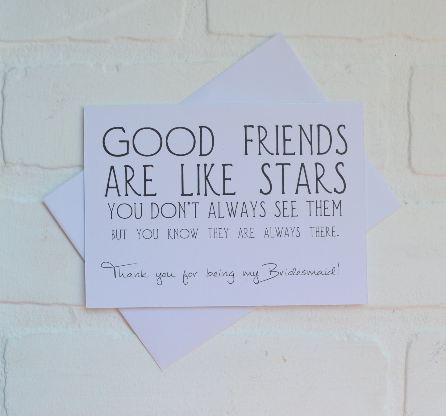 GOOD FRIENDS are like stars wedding bridal party thank you cards