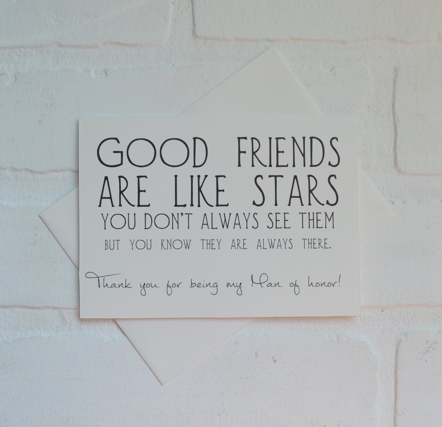 GOOD FRIENDS are like stars wedding bridal party thank you cards