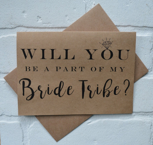 Will you be part of my Bride Tribe | bridesmaid proposal cards | wedding party invite
