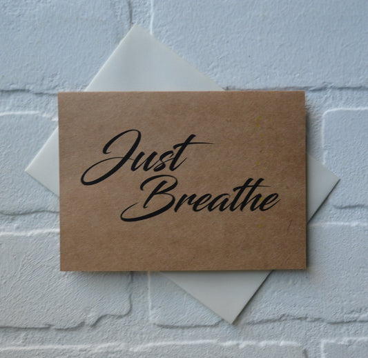 Just breathe | yoga greeting cards