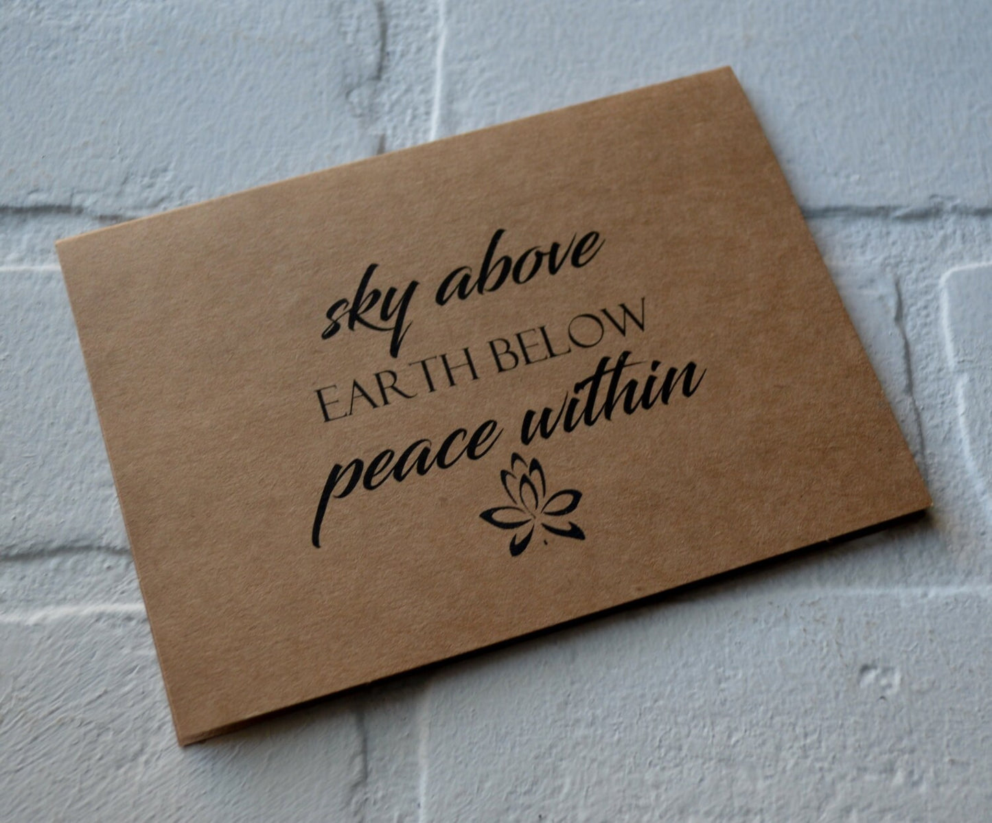 Sky above earth below peace within | yoga greeting cards