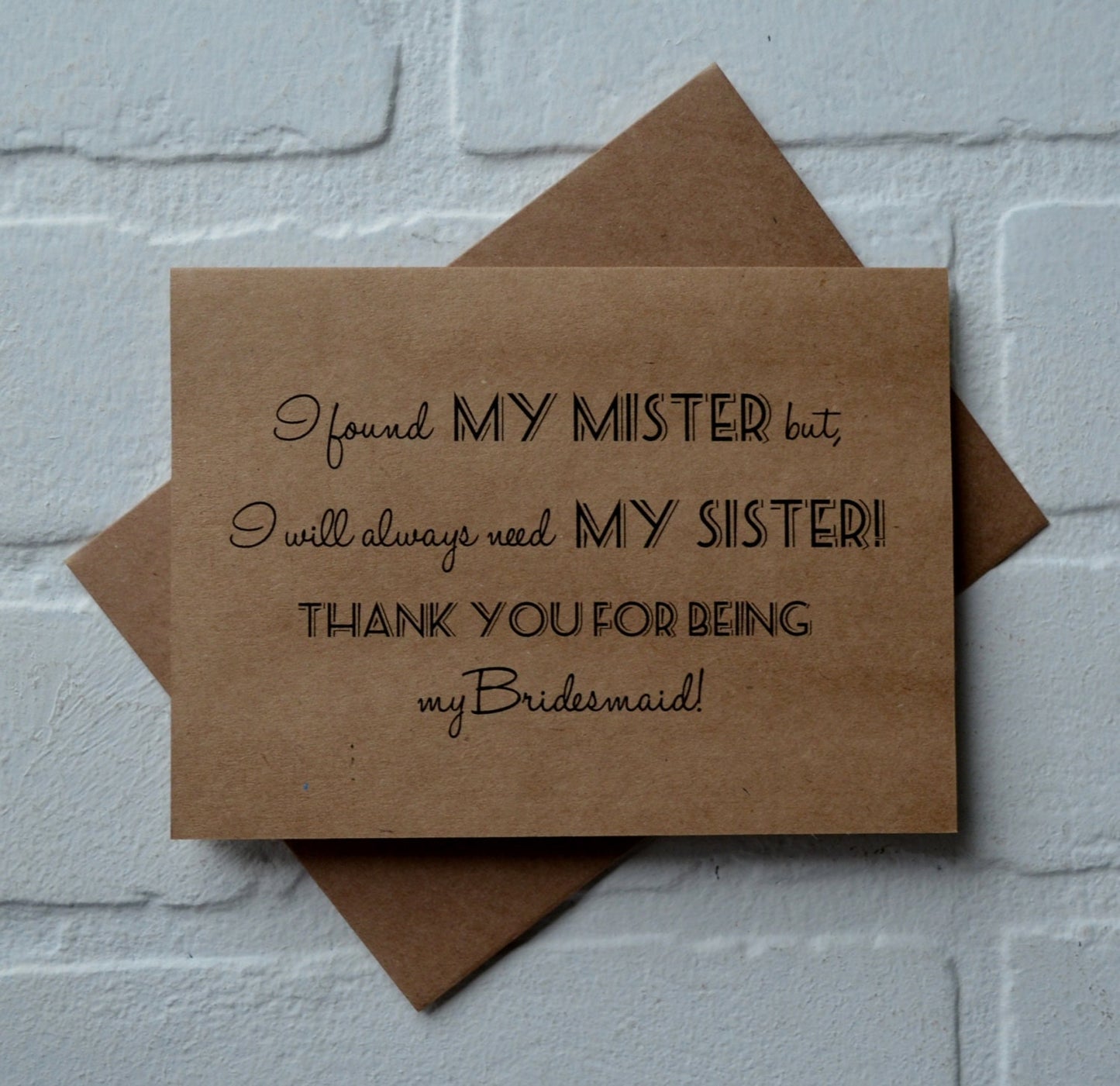 I found my mister thank you my sister wedding bridal party thank you cards