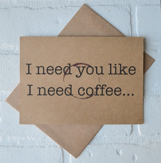 I NEED you like I need COFFEE bridesmaid proposal cards | wedding party invite