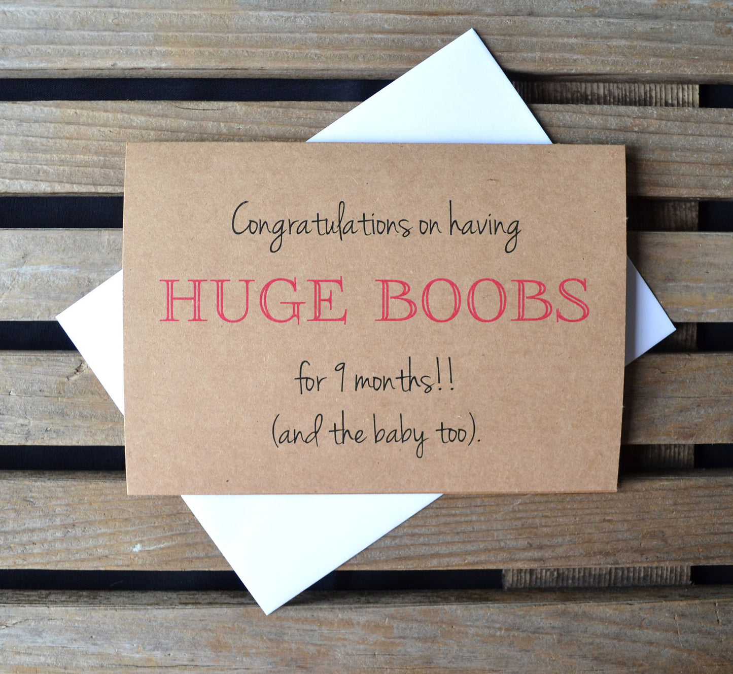 Congratulations on having huge boobs for 9 months and baby too | new baby card | expecting parents