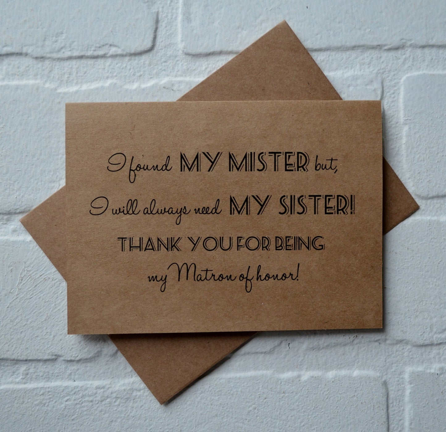 I found my mister thank you my sister wedding bridal party thank you cards