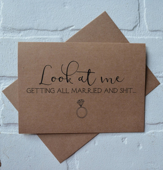 LOOK AT ME getting all married and shit | bridesmaid proposal cards | wedding party invite