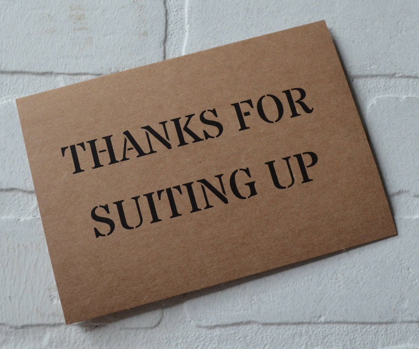 THANKS for SUITING UP wedding bridal party thank you cards