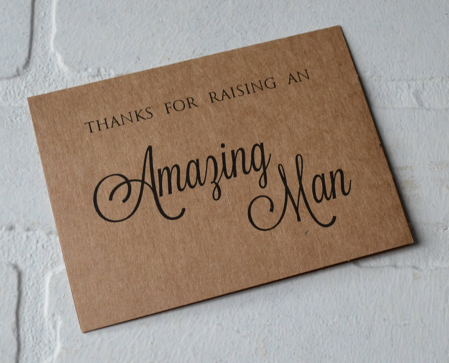 Thank you for raising an AMAZING MAN wedding parent thank you cards