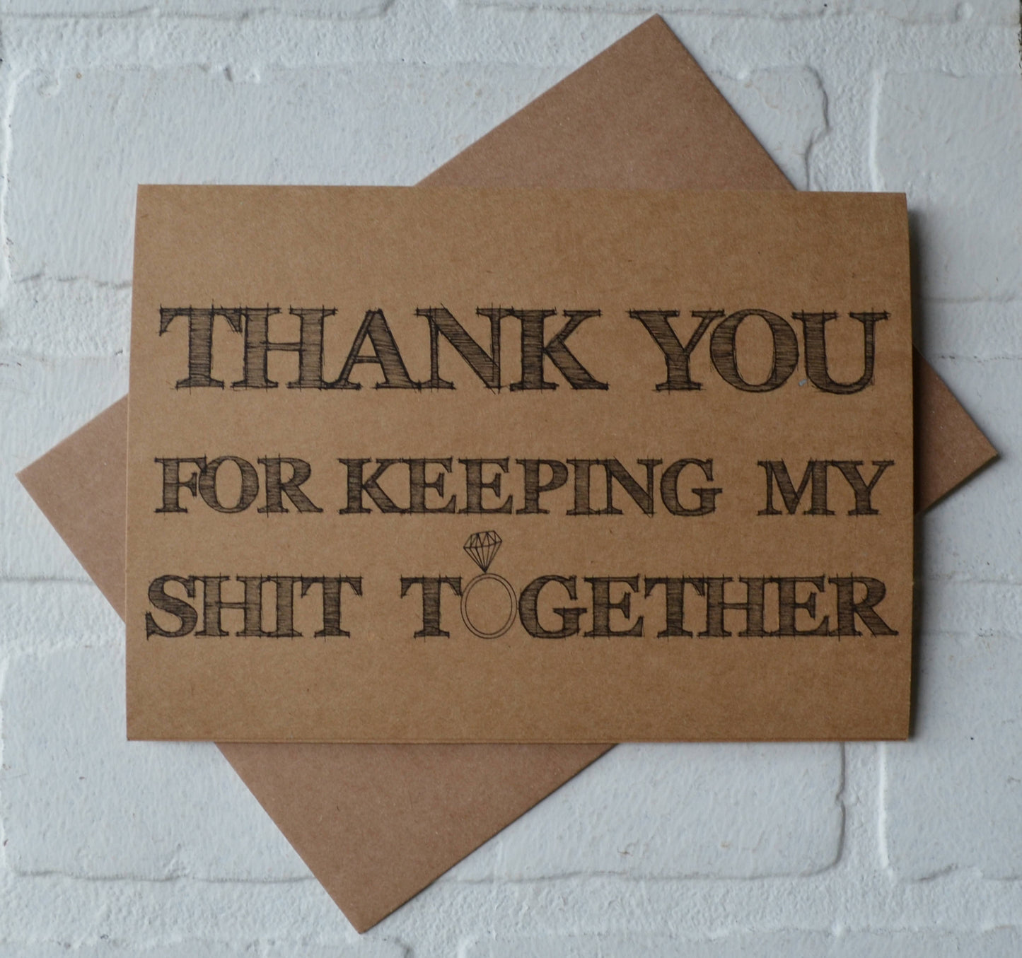 THANK YOU for keep my sh*t together wedding bridal party thank you cards