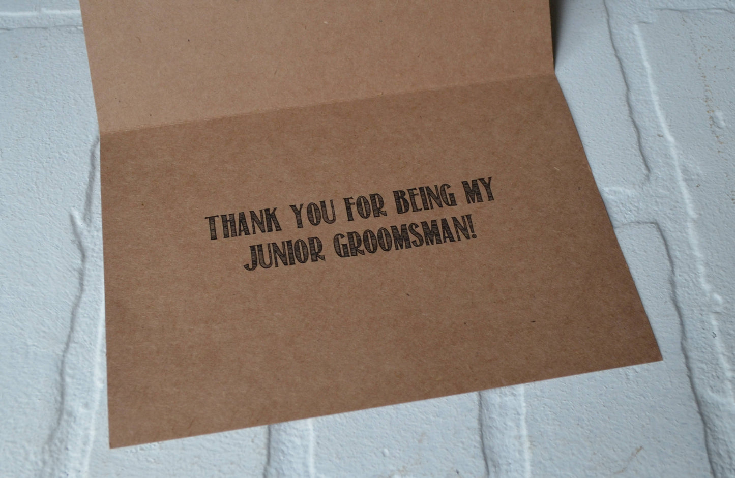 The WIFE made me give you this THANK YOU for being my groomsman wedding bridal party thank you cards