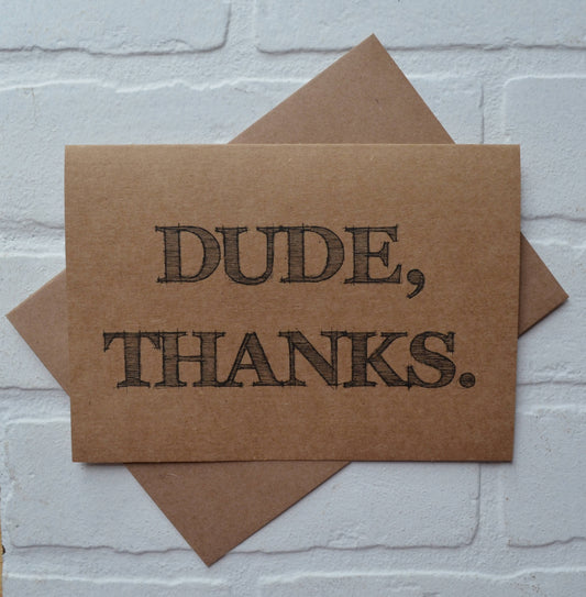 Dude thanks | wedding bridal party thank you cards