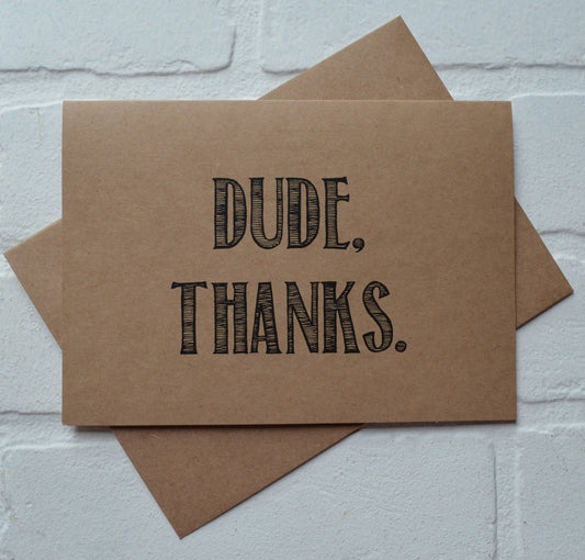 Dude thanks | wedding bridal party thank you cards