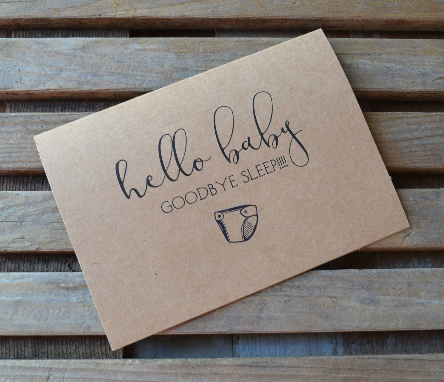 Hello baby goodbye sleep | new baby card | expecting parents