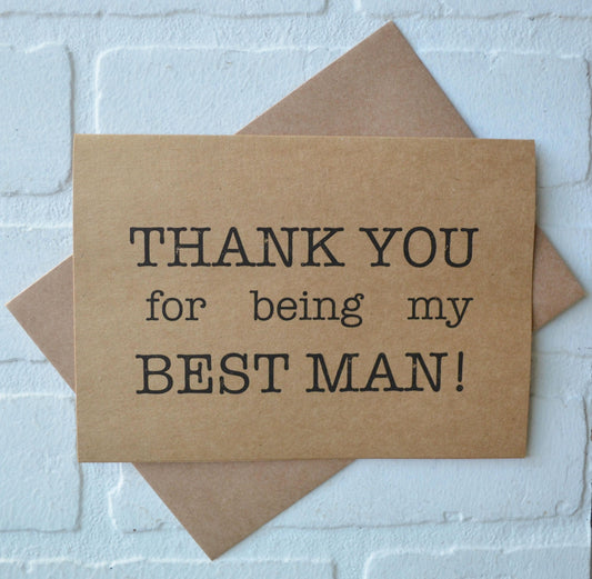 THANK YOU for being my groomsman wedding bridal party thank you cards