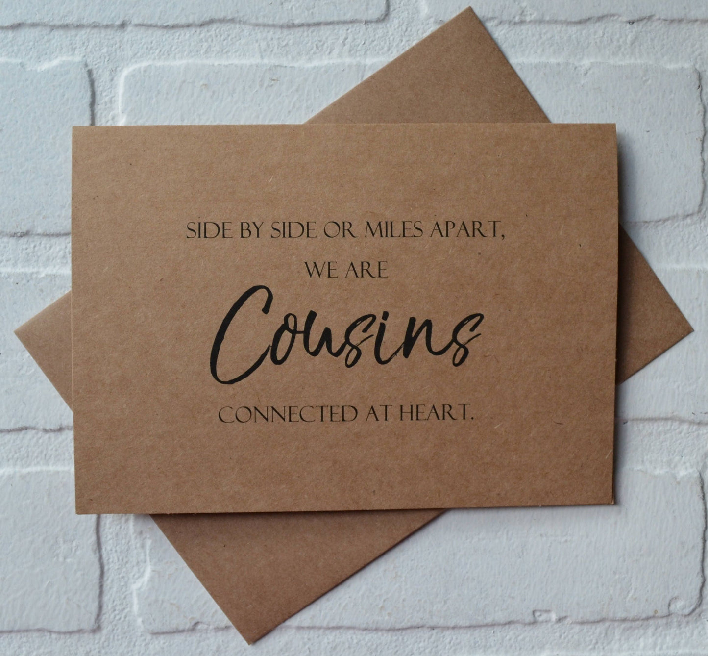 SIDE by side or miles apart we are COUSINS connected at heart | Bridesmaid proposal cards | wedding bridal party invite