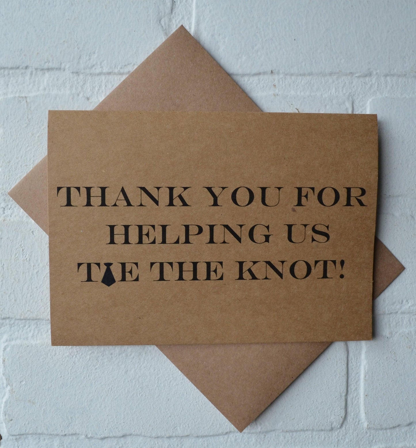 Thank you for helping us TIE the knot wedding bridal party thank you cards