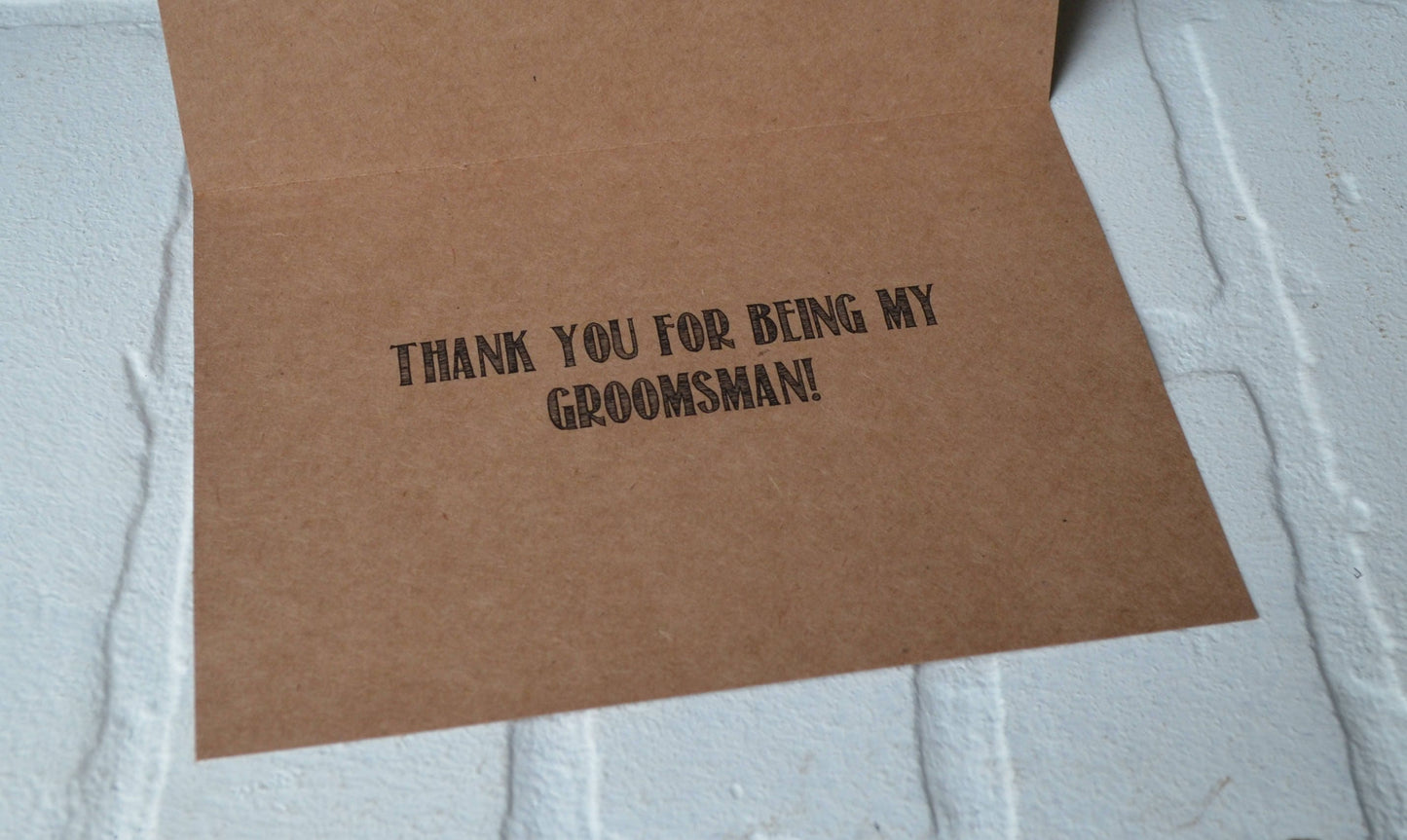 The WIFE made me give you this THANK YOU for being my groomsman wedding bridal party thank you cards