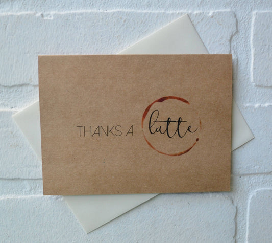 Thanks a latte | Thank You Greeting Cards | Coffee card