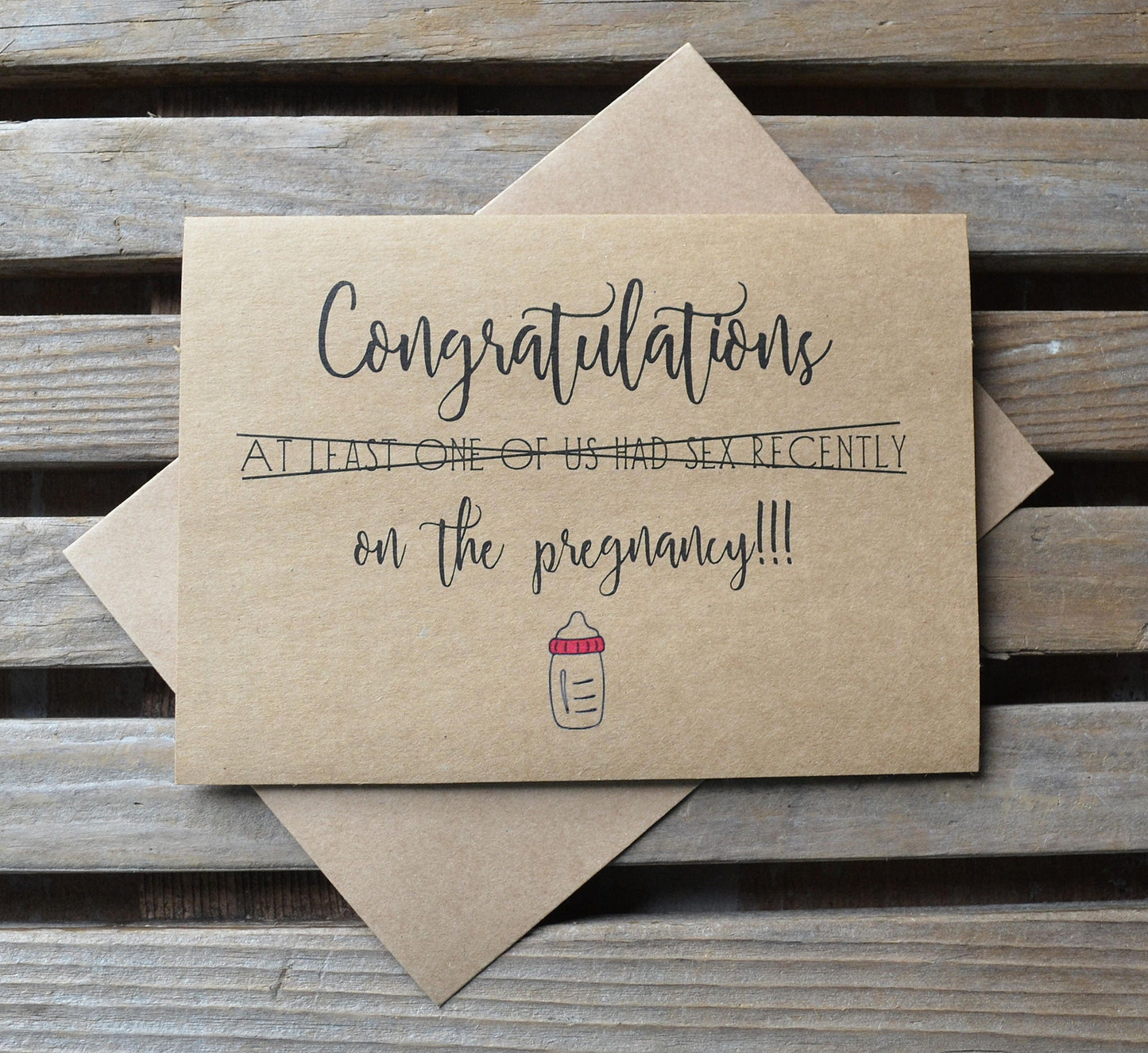 Congratulations (at least one of us had sex recently) on the pregnancy | new baby card | expecting parents