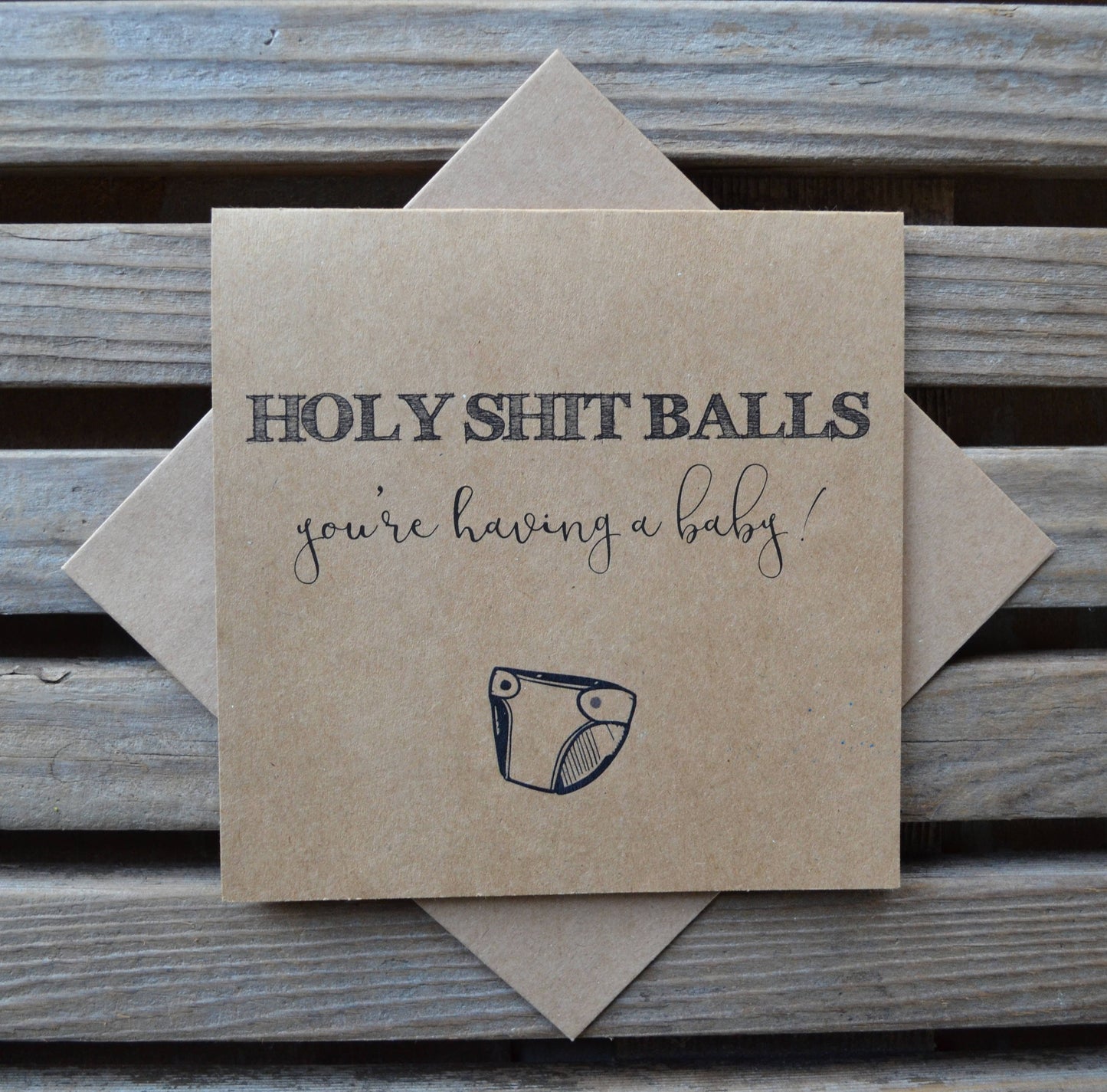 Holy shit balls you're having a baby | new baby card | expecting parents