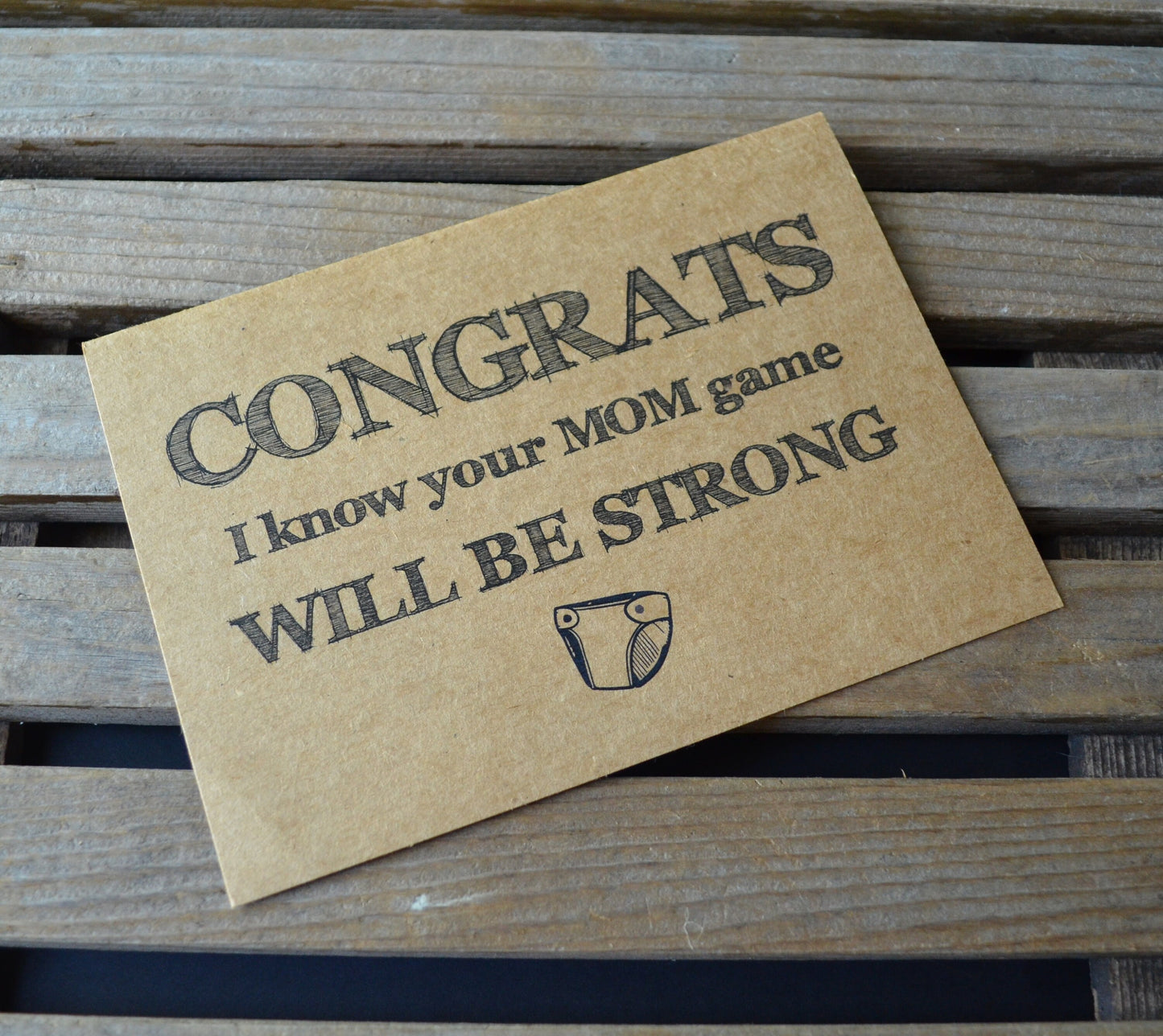 Congrats I know your MOM GAME will be STRONG | new baby card | expecting parents