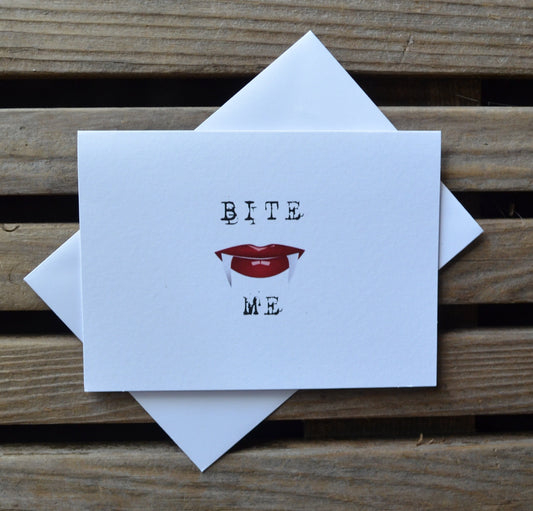 BITE ME | Halloween Card | Love | Happy Valentine's Day Greeting Cards