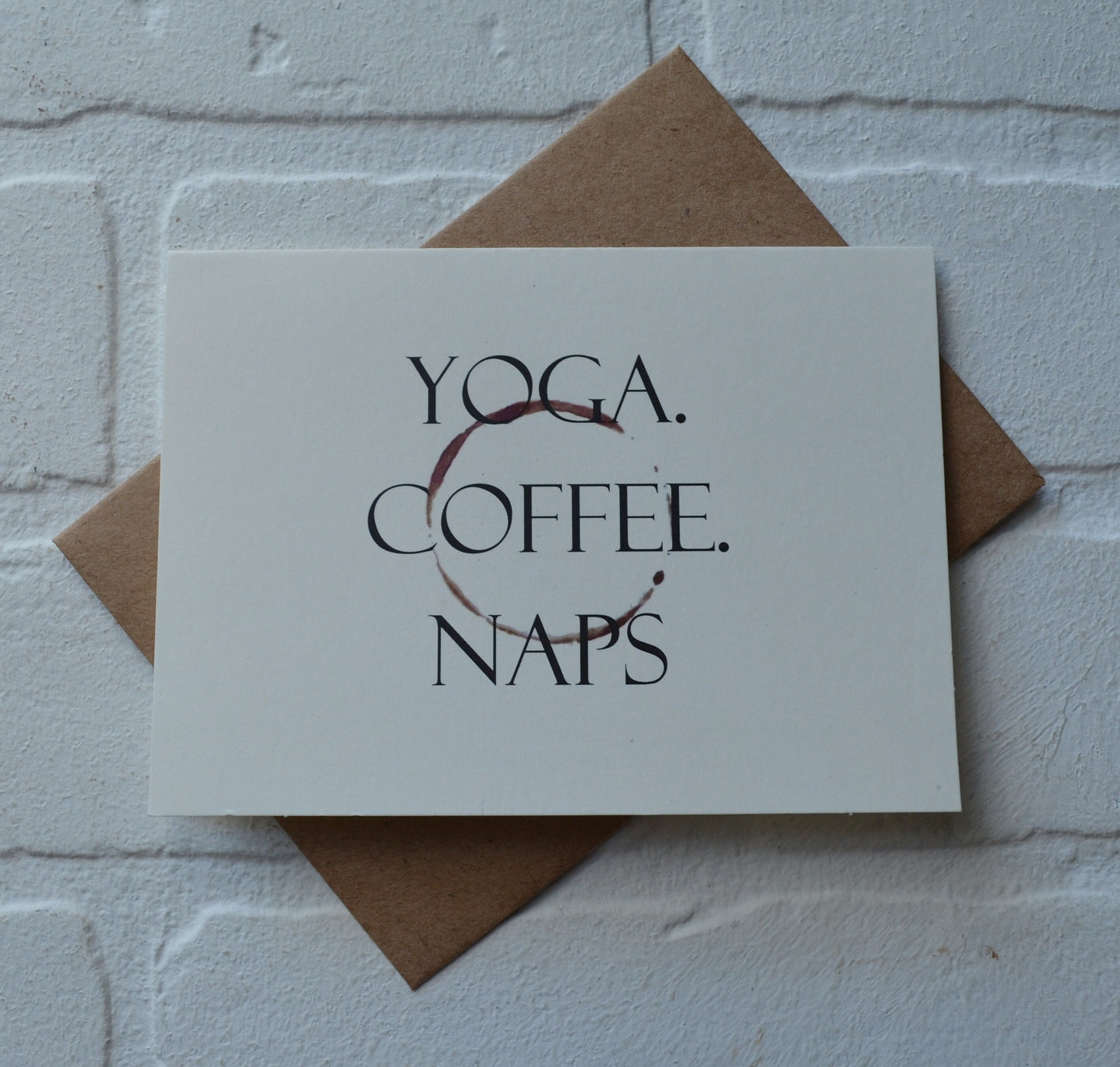 YOGA. COFFEE. NAPS. | yoga greeting cards