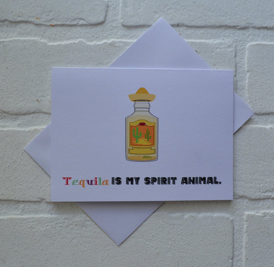 Tequila is my spirit animal | Happy Cinco de Mayo greeting cards