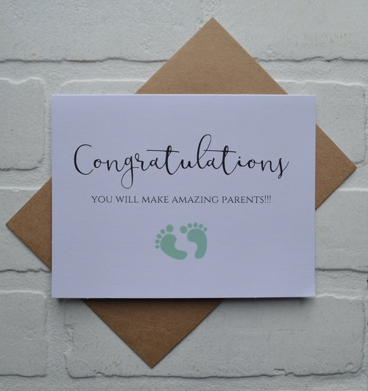 Congratulations you will make amazing parents | new baby card | expecting parents