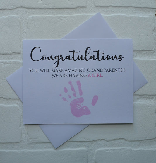 Congratulations you will make amazing grandparents | new baby card | expecting grandparents
