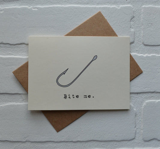 BITE ME | Fishing Card | Love | Happy Valentine's Day Greeting Cards