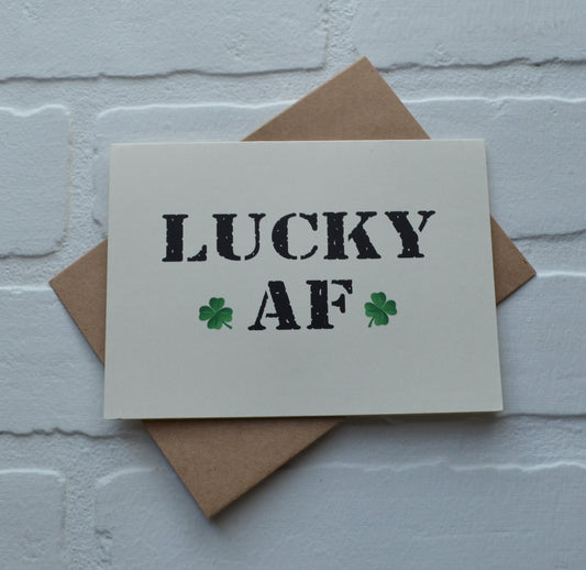 LUCKY AF | Happy St. Patrick's Day greeting cards