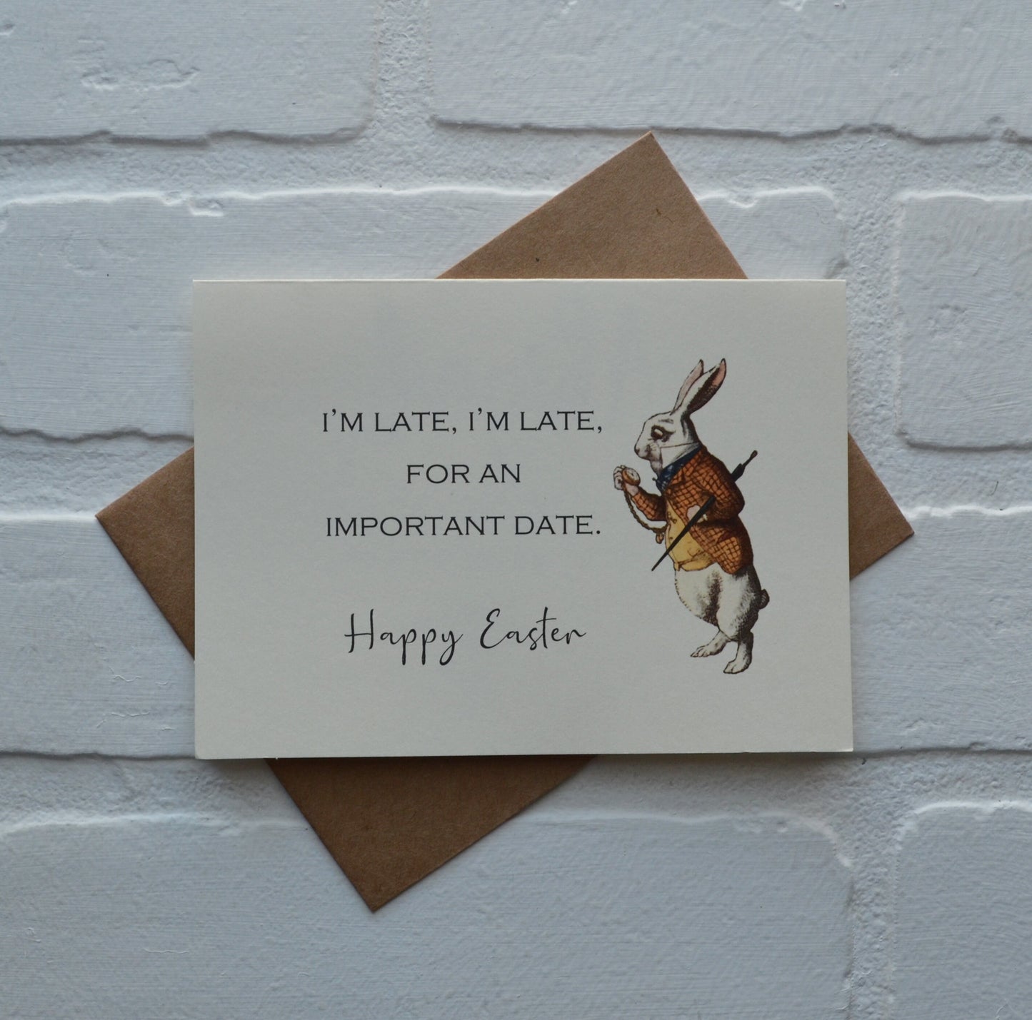 I'm late I'm late for an important date | Happy Easter Greeting Cards