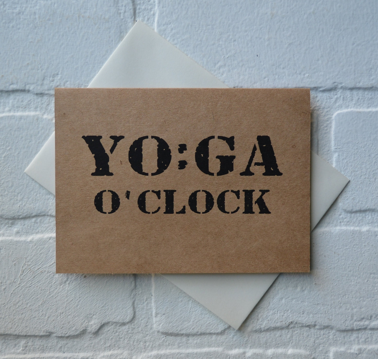 Yoga o'clock | breathe | be in harmony | born to be real | yoga greeting cards