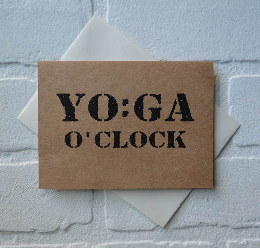 Yoga o'clock | breathe | be in harmony | born to be real | yoga greeting cards