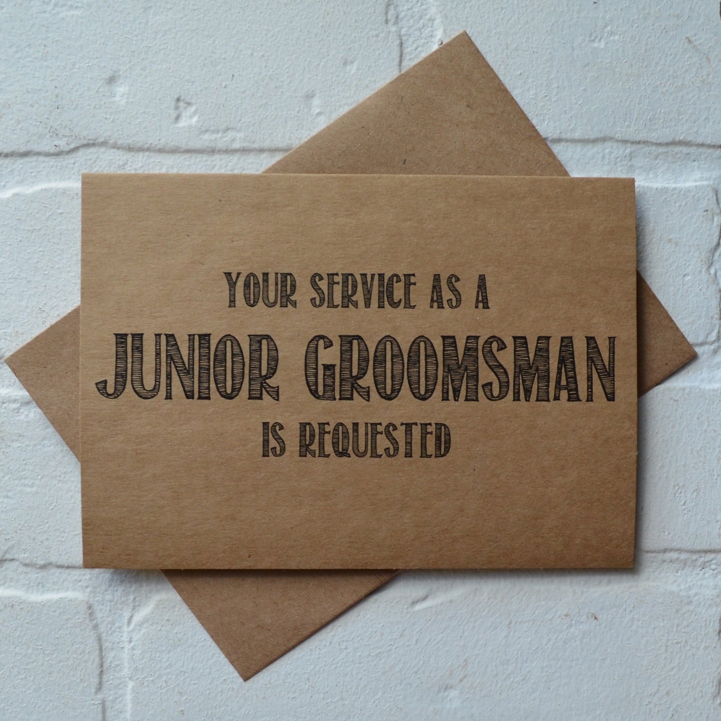 YOUR SERVICE is requested as a groomsman | groomsmen proposal cards | wedding party invite