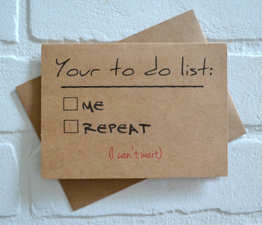 YOUR TO DO LIST | Love Greeting Cards | Happy Valentine's Day