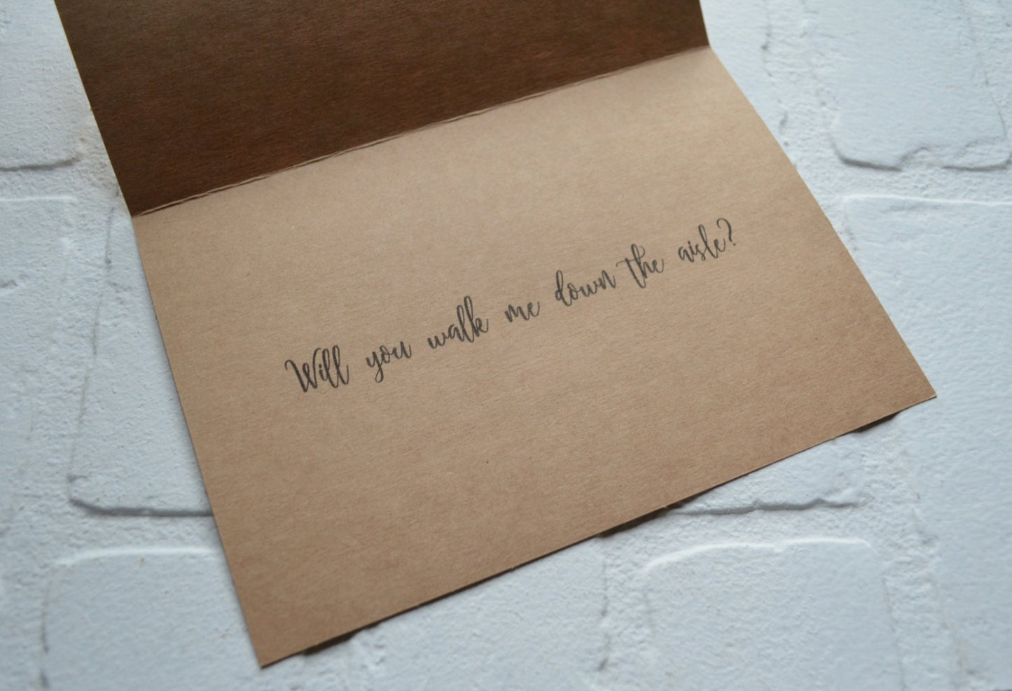 HONORED if you would be THERE to catch me if I fall | walk me down the aisle card